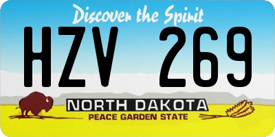 ND license plate HZV269