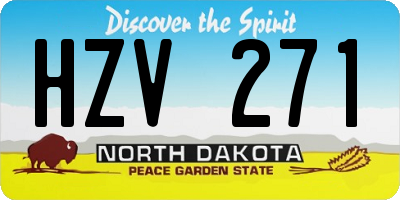 ND license plate HZV271