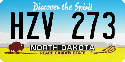 ND license plate HZV273