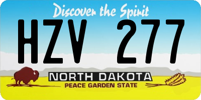 ND license plate HZV277