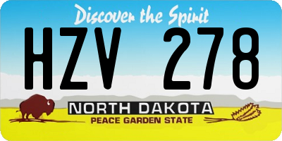 ND license plate HZV278