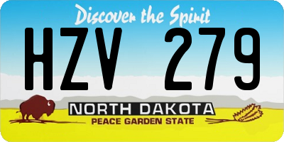 ND license plate HZV279