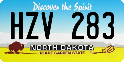 ND license plate HZV283