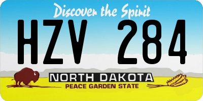 ND license plate HZV284