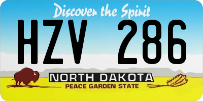 ND license plate HZV286