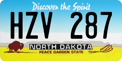 ND license plate HZV287