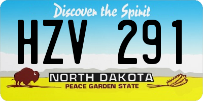 ND license plate HZV291