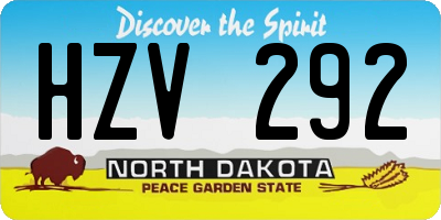 ND license plate HZV292