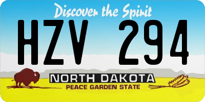 ND license plate HZV294