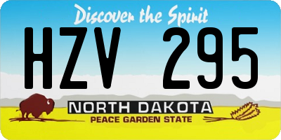 ND license plate HZV295