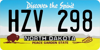 ND license plate HZV298