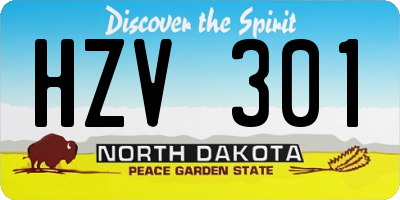 ND license plate HZV301