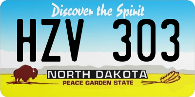 ND license plate HZV303