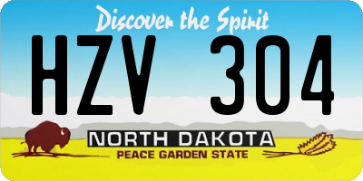 ND license plate HZV304