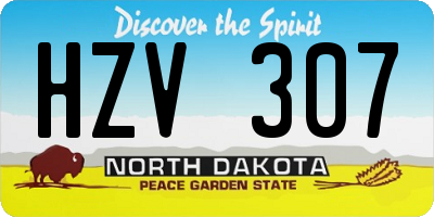 ND license plate HZV307