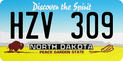 ND license plate HZV309