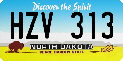 ND license plate HZV313