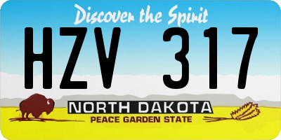 ND license plate HZV317