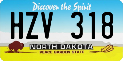 ND license plate HZV318