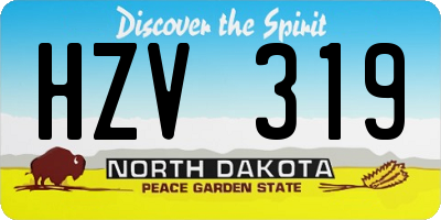 ND license plate HZV319