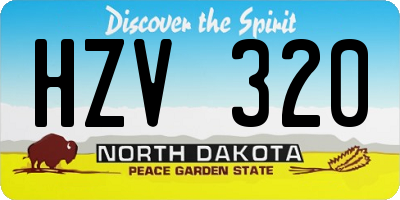 ND license plate HZV320