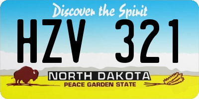 ND license plate HZV321