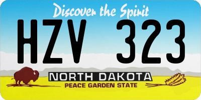 ND license plate HZV323