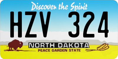 ND license plate HZV324