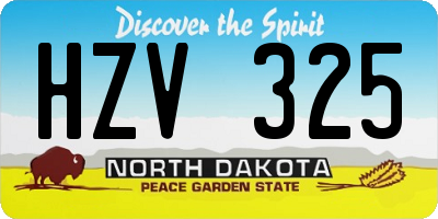 ND license plate HZV325