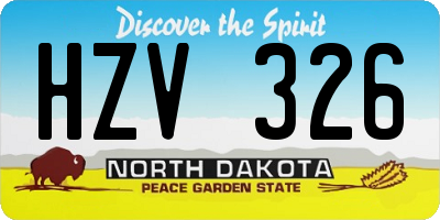 ND license plate HZV326