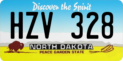 ND license plate HZV328