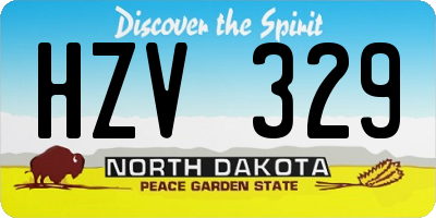 ND license plate HZV329