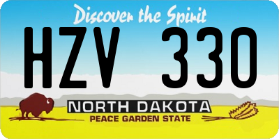 ND license plate HZV330