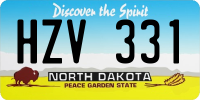ND license plate HZV331