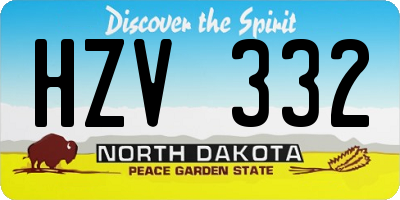 ND license plate HZV332