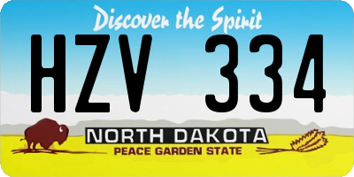 ND license plate HZV334