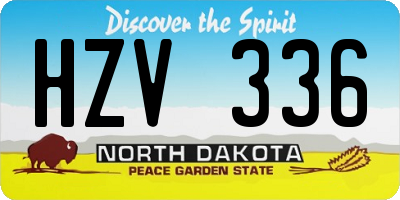 ND license plate HZV336