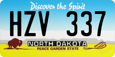 ND license plate HZV337