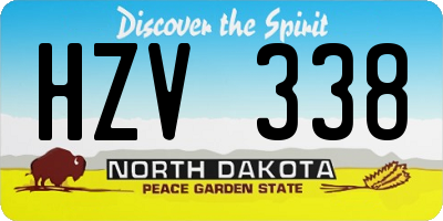 ND license plate HZV338