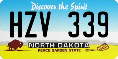 ND license plate HZV339