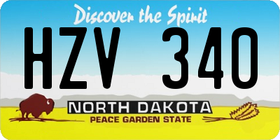 ND license plate HZV340