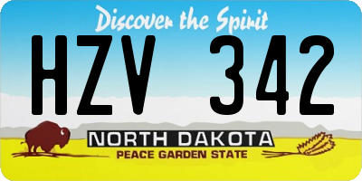 ND license plate HZV342