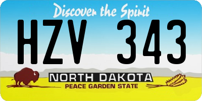 ND license plate HZV343