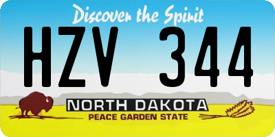 ND license plate HZV344