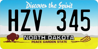 ND license plate HZV345