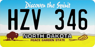 ND license plate HZV346