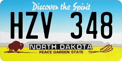 ND license plate HZV348