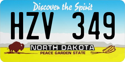 ND license plate HZV349
