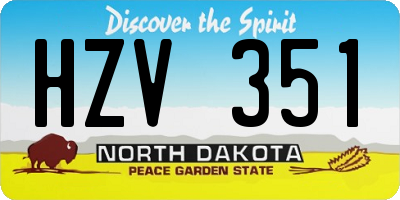 ND license plate HZV351