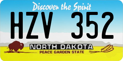 ND license plate HZV352